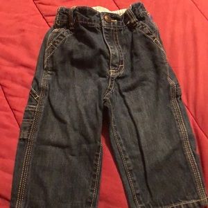 OshKosh 9 months zip fly and elastic back Jeans